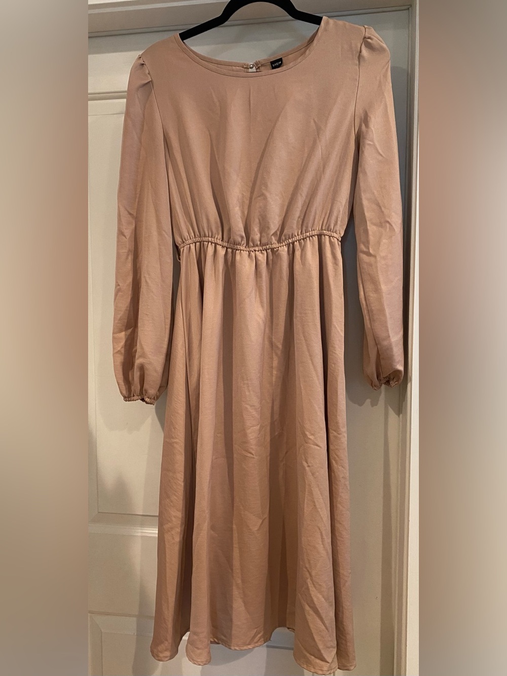 🎉🎉 5/$15 SHEIN Women's Long Sleeve Midi Dress - Blush GUC - missing belt.